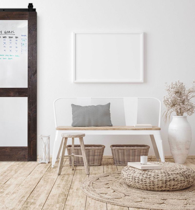 Split Whiteboard Barn Door Rustica